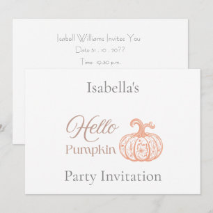 Hallo Kürbis Blumen Herbst Halloween-Party Einladung