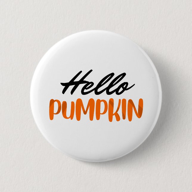 Hallo Kürbis Herbstsaison Herbst Button (Vorderseite)