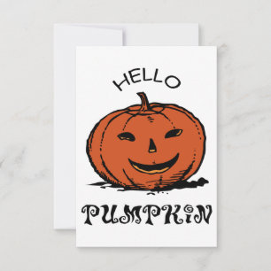 Hallo Kürbis Jack-o-Laterne Illustration, Schwarz RSVP Karte
