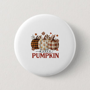 Hallo Kürbis Leopardendruck für den Herbst Thanksg Button