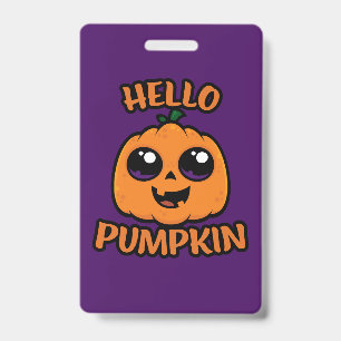 Hallo Kürbis Süßer Halloween-Kürbis mit Gesicht Ausweis