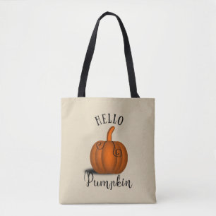 Hallo Kürbis Wasserfarbe Herbst lustig Tasche
