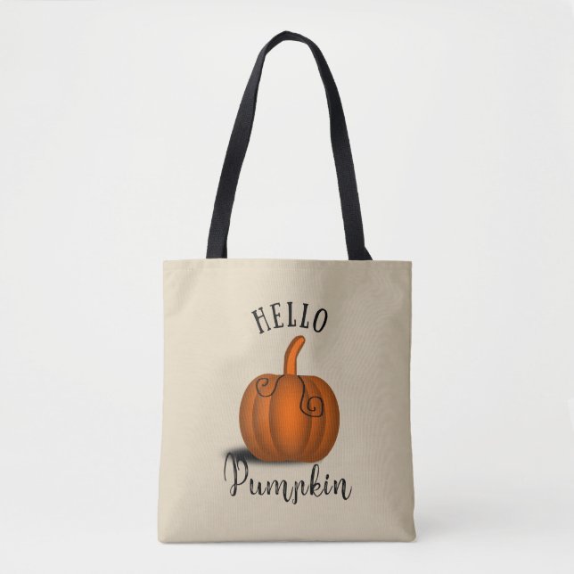 Hallo Kürbis Wasserfarbe Herbst lustig Tasche (Vorderseite)