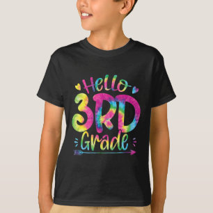 Hallo Lehrer der 3. Klasse Schüler Tie Dye Byck To T-Shirt