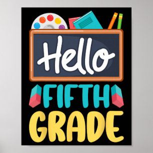 Hallo Lehrer der fünften Klasse Schüler 5. Klasse Poster