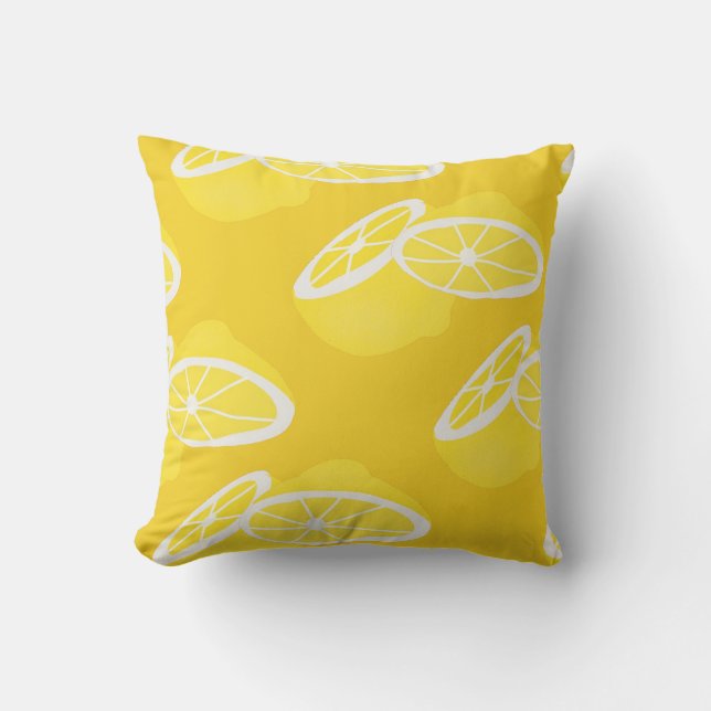Hallo Lemon moderne gelbe Früchte Kissen (Vorderseite)