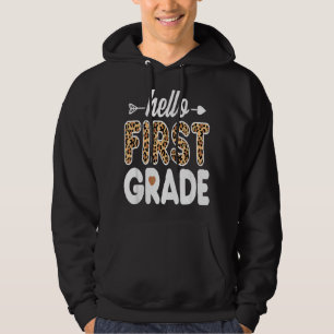 Hallo Leopard Print First Grade Lehrer Hoodie