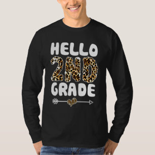 Hallo Leopard Print First Grade Lehrer T-Shirt