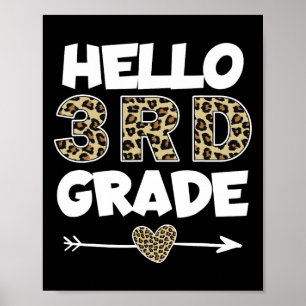 Hallo Leopard Print Lehrer der dritten Klasse  Poster