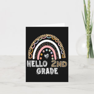 Hallo Leopard Rainbow Byck To School Tee Karte