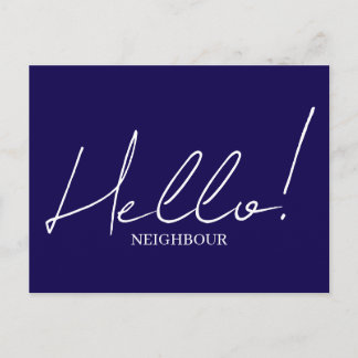 Hallo, lernt die Nachbarn kennen Postkarte