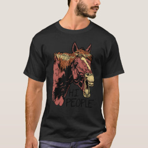 Hallo Leute Grafik Pferdeliebhaber Reitsport Reite T-Shirt