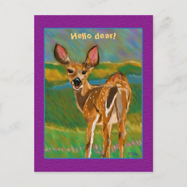 Hallo Liebe Deer Postcard Postkarte (Vorderseite)