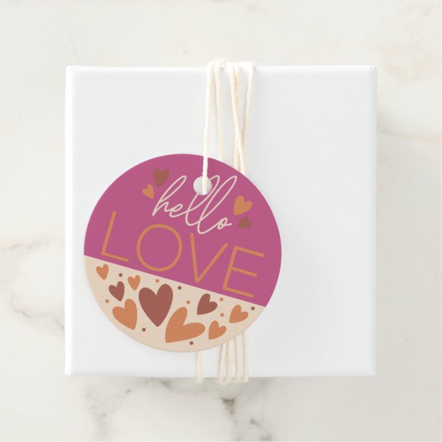 Hallo Liebe Valentine Geschenkanhänger (Beispiel)
