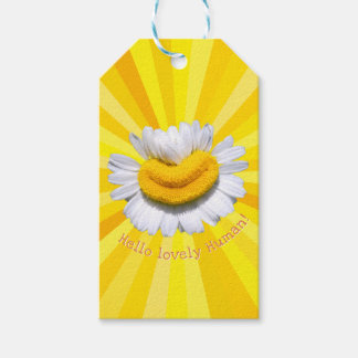 "Hallo lieber Mensch!" Kamillen-Lächeln-Sonnenstra Geschenkanhänger