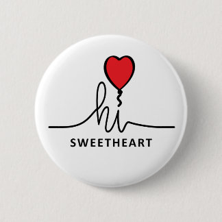 Hallo, Liebling (liefje, schattebout). Valentijnsd Button