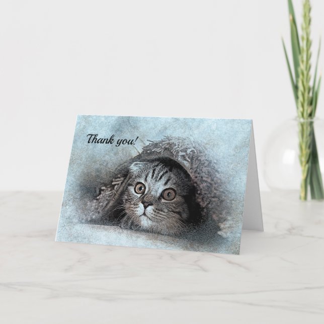 Hallo Little Kitty Danke Notecard (Vorderseite)