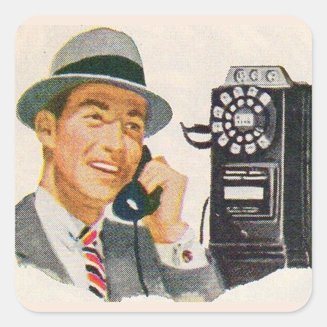 Hallo, Mabel? Es ist Tony. Quadratischer Aufkleber (Vorderseite)