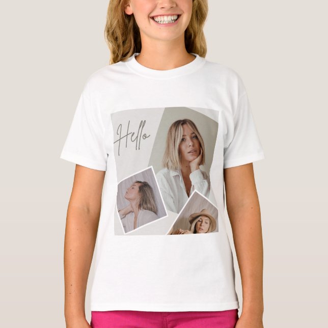 Hallo Mädchen Bild T-Shirt (Vorderseite)