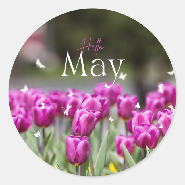 Hallo May Tulip Sticker (Vorderseite)