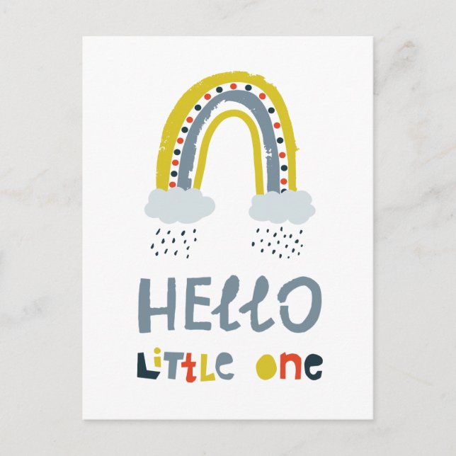 Hallo mein kleiner Regenbogen Postkarte (Vorderseite)