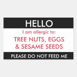Hallo Mein Name ist allergisch auf Kinder Allergie Rechteckiger Aufkleber