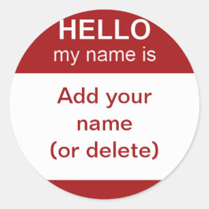 Hallo, mein Name ist Aufkleber