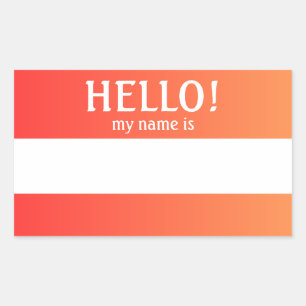 Hallo, mein Name ist Aufkleber