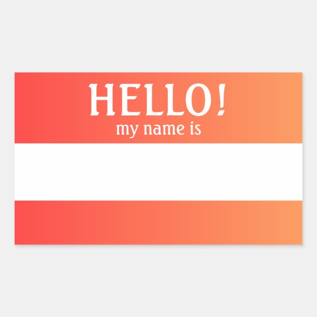 Hallo, mein Name ist Aufkleber (Vorderseite)