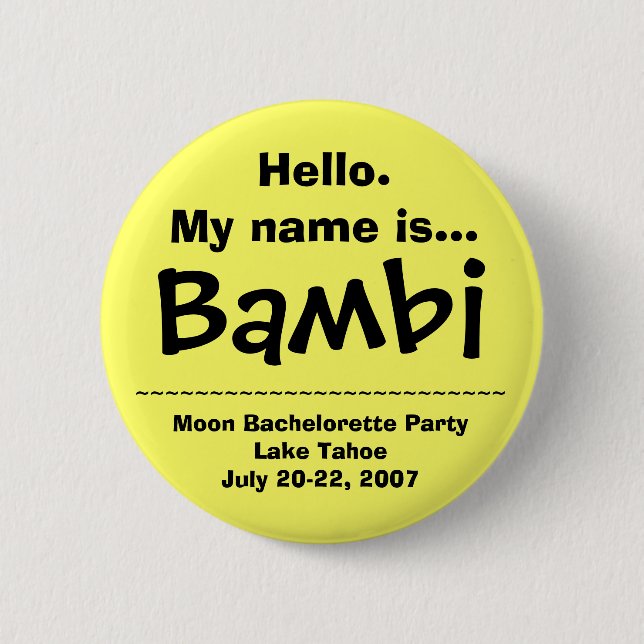 Hallo. Mein Name ist Bambi Button (Vorderseite)