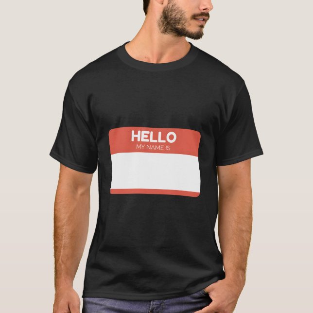 Hallo Mein Name ist - Benutzerdefiniertes Blinddes T-Shirt (Vorderseite)