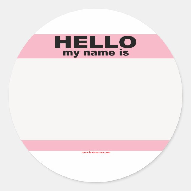 Hallo, mein Name ist BLANK PINK copy Runder Aufkleber (Vorderseite)