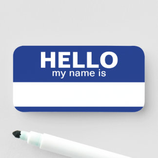 Hallo, mein Name ist - Blau - Employee Dry Erase Namensschild