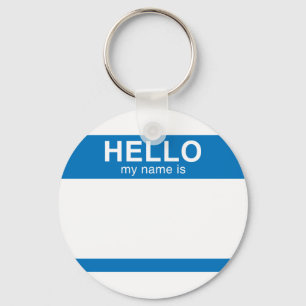 Hallo, mein Name ist blau Schlüsselanhänger