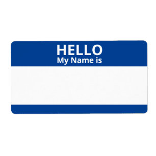 Hallo Mein Name ist Blau und Weiß Name Markierunge