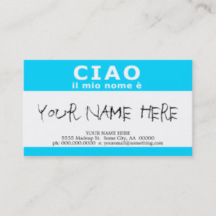 HALLO, mein Name ist (blau) Visitenkarte