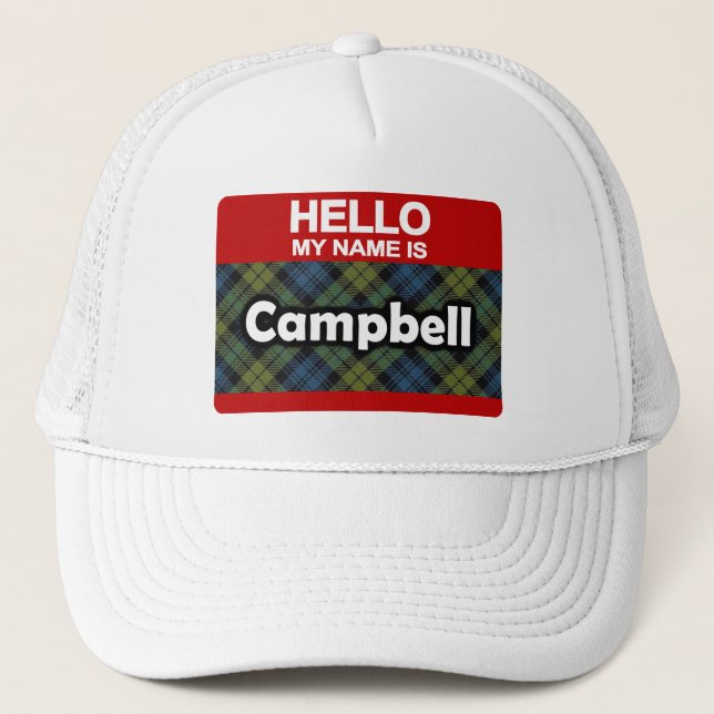 Hallo Mein Name ist Campbell Scottish Tartan Truckerkappe (Vorderseite)