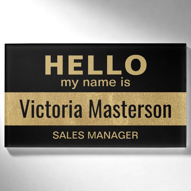 Hallo Mein Name ist - Custom Business Mitarbeiter Namenschild (Vorderseite)