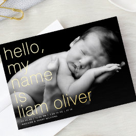 Hallo Mein Name ist __ Foto FOIL Ankündigung zur G