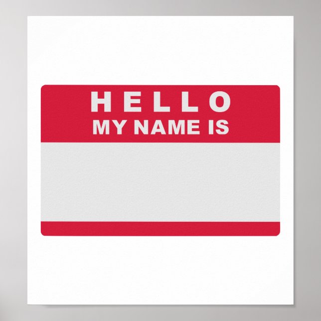 Hallo mein Name ist - füllen Sie Poster (Vorne)