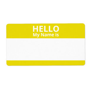 Hallo Mein Name ist Gelb- und Weiß-Markierungen
