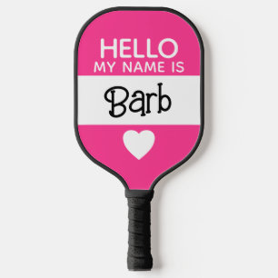 Hallo, mein Name ist - Hot Pink - Niedlicher Name Pickleball Schläger