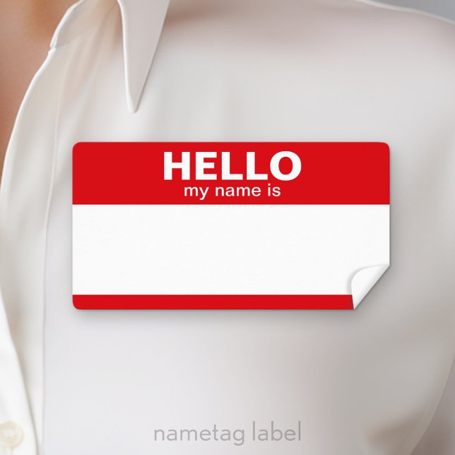 Hallo, mein Name ist - klassische Labels (Hello my name is Label)
