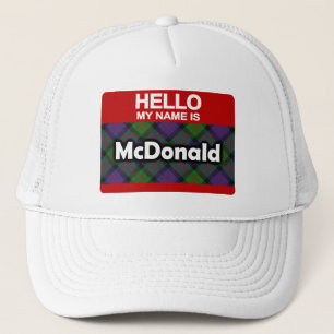 Hallo Mein Name ist McDonald Scottish Clan Tartan Truckerkappe