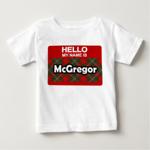 Hallo Mein Name ist McGregor Scottish Clan Tartan Baby T-shirt