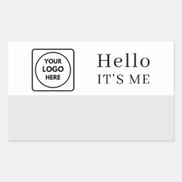Hallo, mein Name ist | Minimalistisches Logo-Desig Rechteckiger Aufkleber