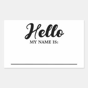 Hallo, mein Name ist modern Minimalistisch Rechteckiger Aufkleber