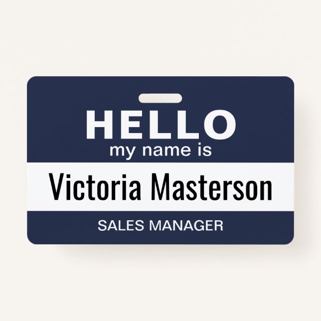 Hallo Mein Name ist - Name des benutzerdefinierten Ausweis (Vorderseite)
