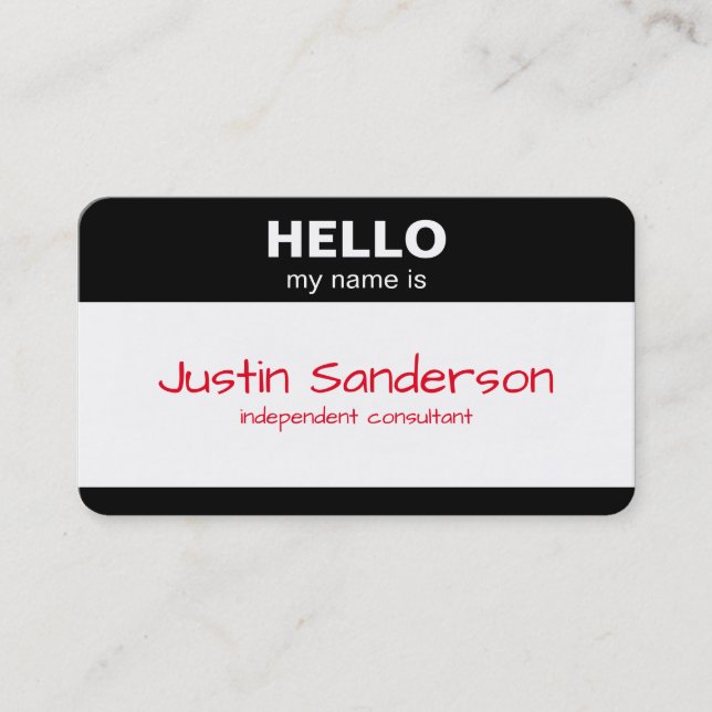 Hallo mein Name ist, Name Tag - Visitenkarte (Vorderseite)