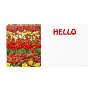 HALLO mein Name ist Name Tags Tulpen Blumen